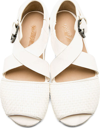 Marsèll White Woven Leather Sandals