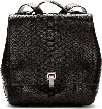 Proenza Schouler Black Etched Leather Python-Pattern Backpack