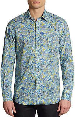 Report Collection Floral-Print Sport Shirt