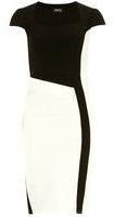 Dorothy Perkins Womens Fever Fish Black Cream Contrast Dress- Black