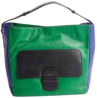 Marc Jacobs green and blue lambskin colorblock shoulder bag