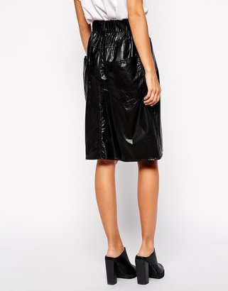 Cheap Monday Faux Leather Skirt