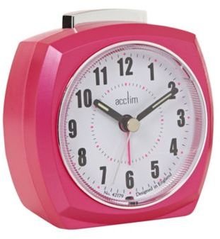 Acctim Metallic pink small alarm clock