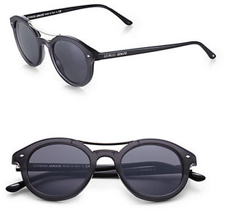 Giorgio Armani Round Brow Bar Sunglasses