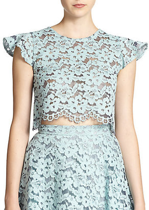 Alexis Tovi Sheer Lace Cropped Top