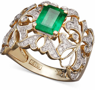 Effy Brasilica by Emerald (1-3/8 ct. t.w.) and Diamond (1/3 ct. t.w.) Statement Ring in 14k Gold