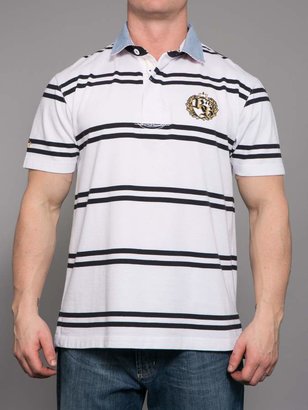 House of Fraser Men's Raging Bull Big & Tall Double Stripe Crest Rugby Shirt