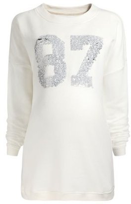 Next White Embellished Number Sweater (Maternity)