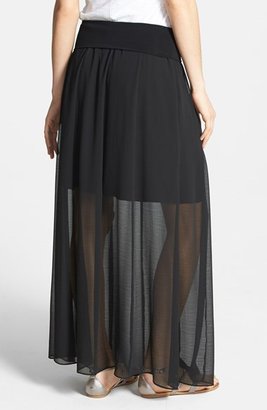 Vince Camuto Sheer Pleat Maxi Skirt