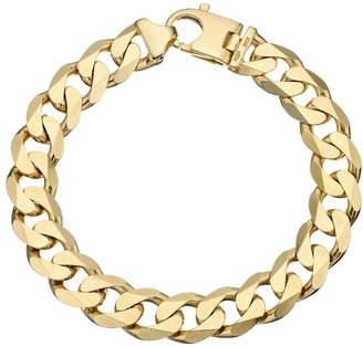 9 Carat Yellow Gold Approx 2oz Solid Diamond-Cut Curb Bracelet