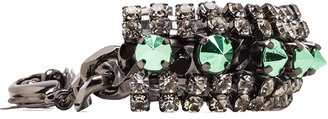 Iosselliani Simple Studs Bracelet in Crystal & Green