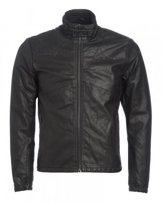 G Star G-Star Black 'Forc' Faux Leather Biker Jacket