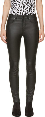 Saint Laurent Black Stretch Leather Pants