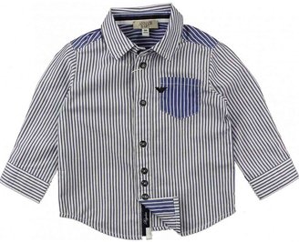 Armani 746 Armani Baby Boys Blue Stripe Cotton Shirt