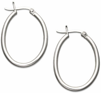 Giani Bernini Sterling Silver Plain Oval Hoop Earrings, 1and#034;
