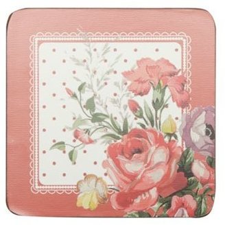 Katie Alice Set of six red spotted floral coasters