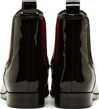 Christopher Kane Black Patent Leather Chelsea Boots