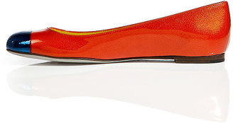 Sergio Rossi Lipstick Red/Royal Blue Patent Leather Ballerinas