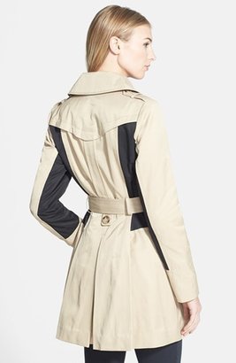 GUESS Colorblock Double Breasted Trench Coat