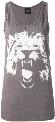 Twin-Set Jeans lion print vest top
