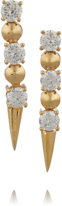 Noir Gold-plated crystal earrings