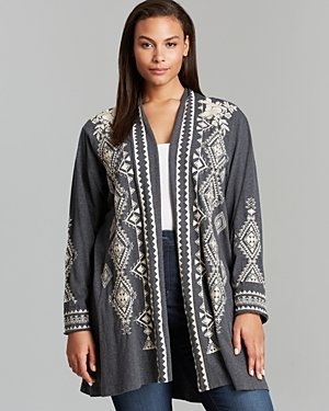 Johnny Was Collection Plus Tulla Embroidered Cardigan