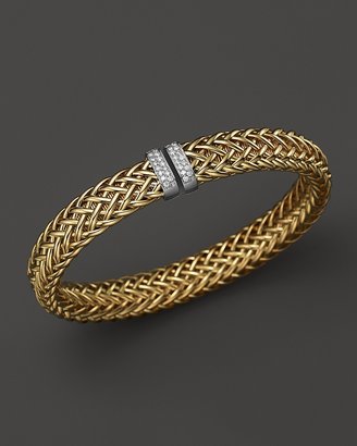 Roberto Coin 18K Yellow Gold Primavera Woven Bracelet with Diamonds