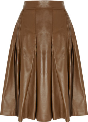 Yves Saint Laurent 2263 Yves Saint Laurent Leather A-line skirt