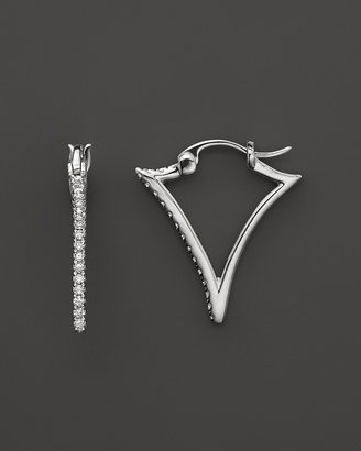 Badgley Mischka Diamond Logo Hoop Earrings, 0.24 ct. t.w.