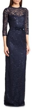 Teri Jon by Rickie Freeman Sequined Lace Gown