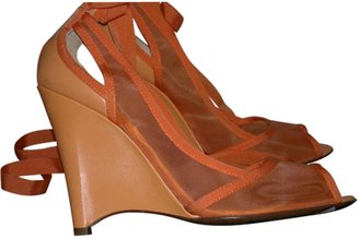 Fendi Orange Leather Sandals
