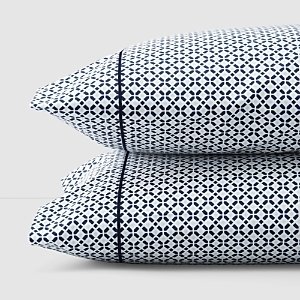 Hudson Park 500TC Sateen Printed Tiles Standard Pillowcase, Pair