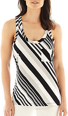 JCPenney a.n.a Racerback Striped Tank Top