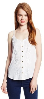 My Michelle Juniors Embroidered Button Up Cami