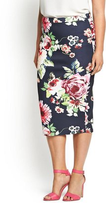 AX Paris CURVE Summer Floral Midi Skirt (Available in sizes 16-26)