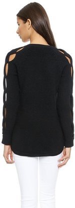 Milly Peek-A-Boo Sleeve Pullover