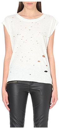 Free People Distressed cotton-jersey t-shirt