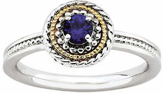 Personally Stackable Two-Tone Stackable Lab-Created Sapphire Ring Family