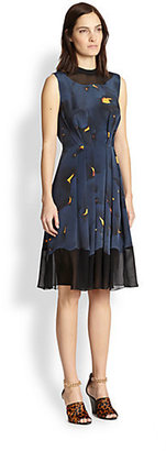 3.1 Phillip Lim Silk Pleated Print Dress