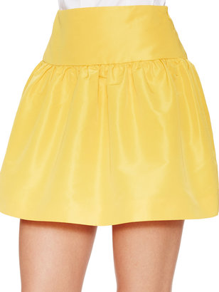 RED Valentino Faille Gathered Pleat Skirt