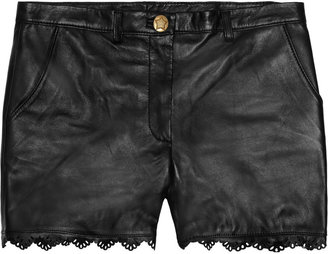 ALICE by Temperley Libre laser-cut leather shorts