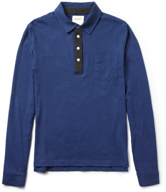 Billy Reid Long-Sleeved Cotton-Jersey Polo Shirt