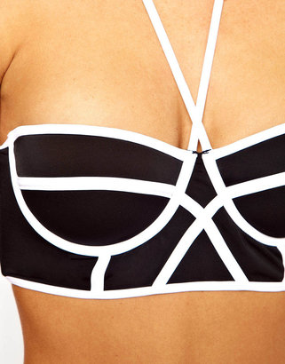 ASOS Longline Padded Contrast Bikini Top