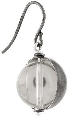 Bottega Veneta Antiqued sterling silver rock crystal earrings