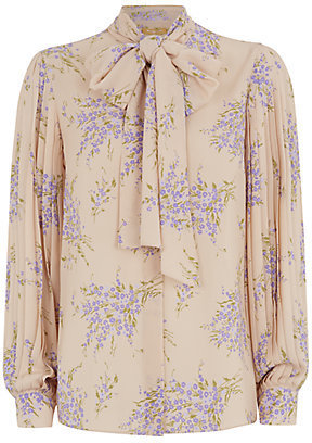 Michael Kors Floral Pussy Bow Blouse