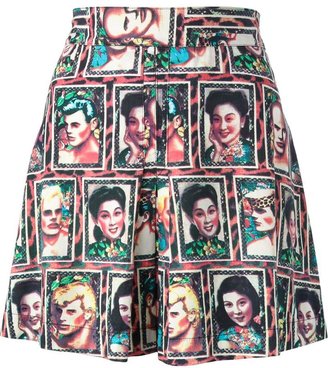 Jean Paul Gaultier Vintage 'JPG' portrait print skirt