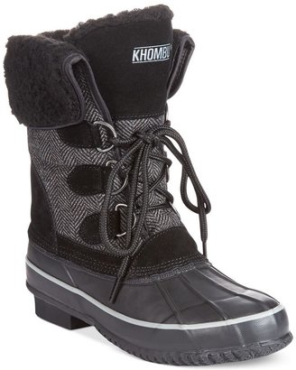 Khombu Corrine Herringbone Faux-Fur Cold Weather Boots