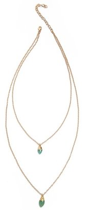 Heather Hawkins Double Layer Marquis Chain Drop Necklace