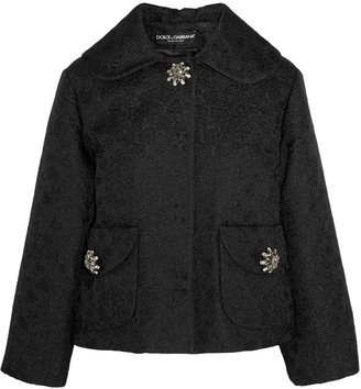 Dolce & Gabbana Embellished cotton and silk-blend floral-jacquard jacket
