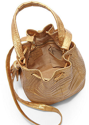 Nancy Gonzalez Small Metallic Crocodile Bucket Bag